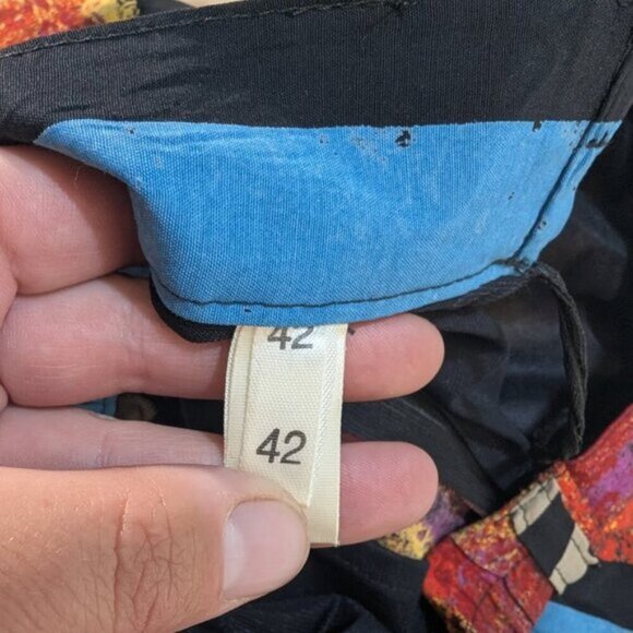 Vintage Dorothy Schoelen Patchwork Abstract Skirt Size 42 - Picture 5 of 8